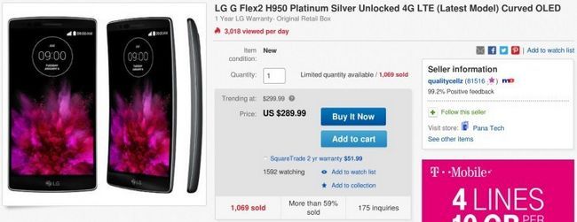 Fotografía - [Offre Alerte] Brand New AT & T débloqué LG G Flex 2 vente sur eBay pour 290 $